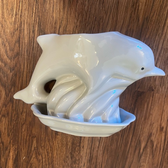 Dolphin Figurine planter - light gray - Picture 2 of 7